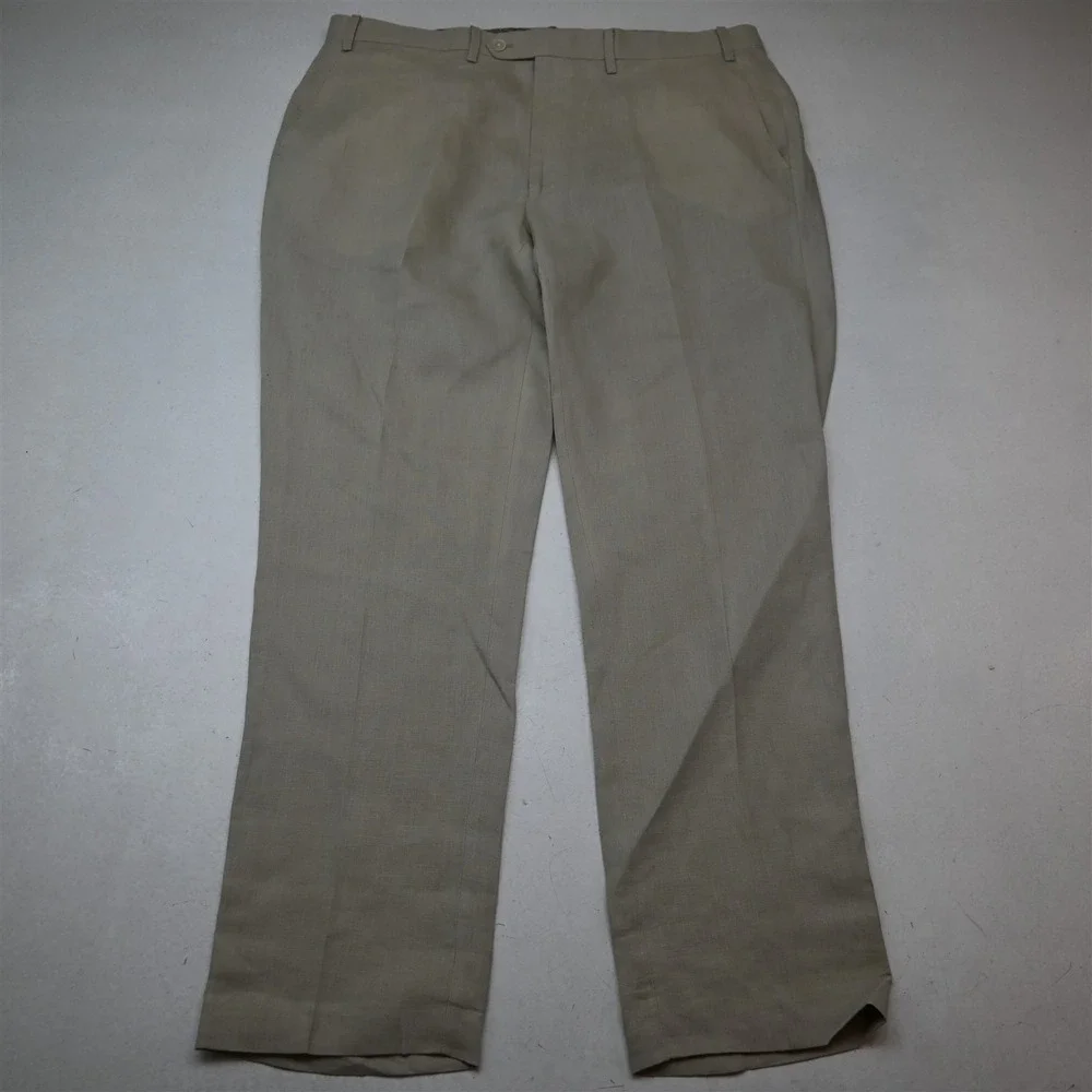 Lauren Ralph Lauren 40x32 Beige Khaki 100% Linen Straight Classic Dress Pants